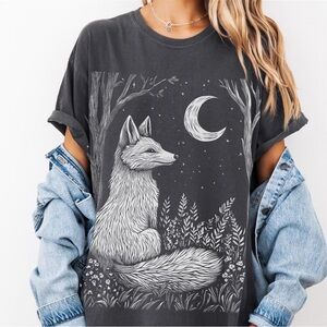 EUC Comfort Colors Cottagecore Fox T-Shirt 🦊🪾✨